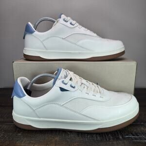 Vessi Courtside Classic Mens Size 11 Waterproof Shoes Off White Tidal Blue